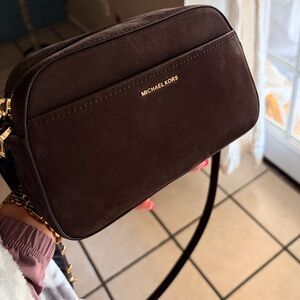 Michael Kors 
Jet Set Small Nubuck Camera Crossbody Bag